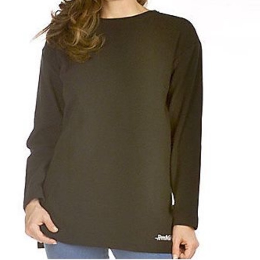 Denim & Co. waffle knit long sleeve crew neck tunic - Picture 2 of 9